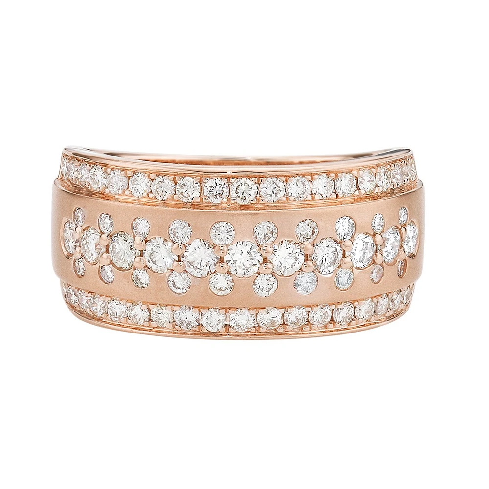 14K Rose Gold Prong-set diamond band