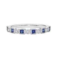 10K White Gold Sapphire & diamond band