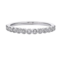 10K White Gold 1/6ct twt bezel-set diamond wedding band