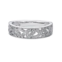 10K White Gold Pave-set diamond wedding band