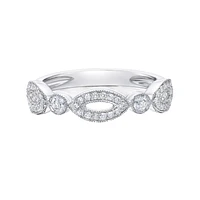 14K White Gold 1/4ct twt bezel-set diamond band