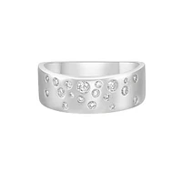 14K White Gold Flush-set diamond band