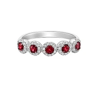 14K White Gold Ruby ring with diamonds