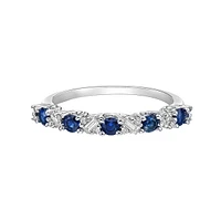 14K White Gold Sapphire & diamond band