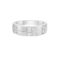 14K White Gold Pave-set diamond band