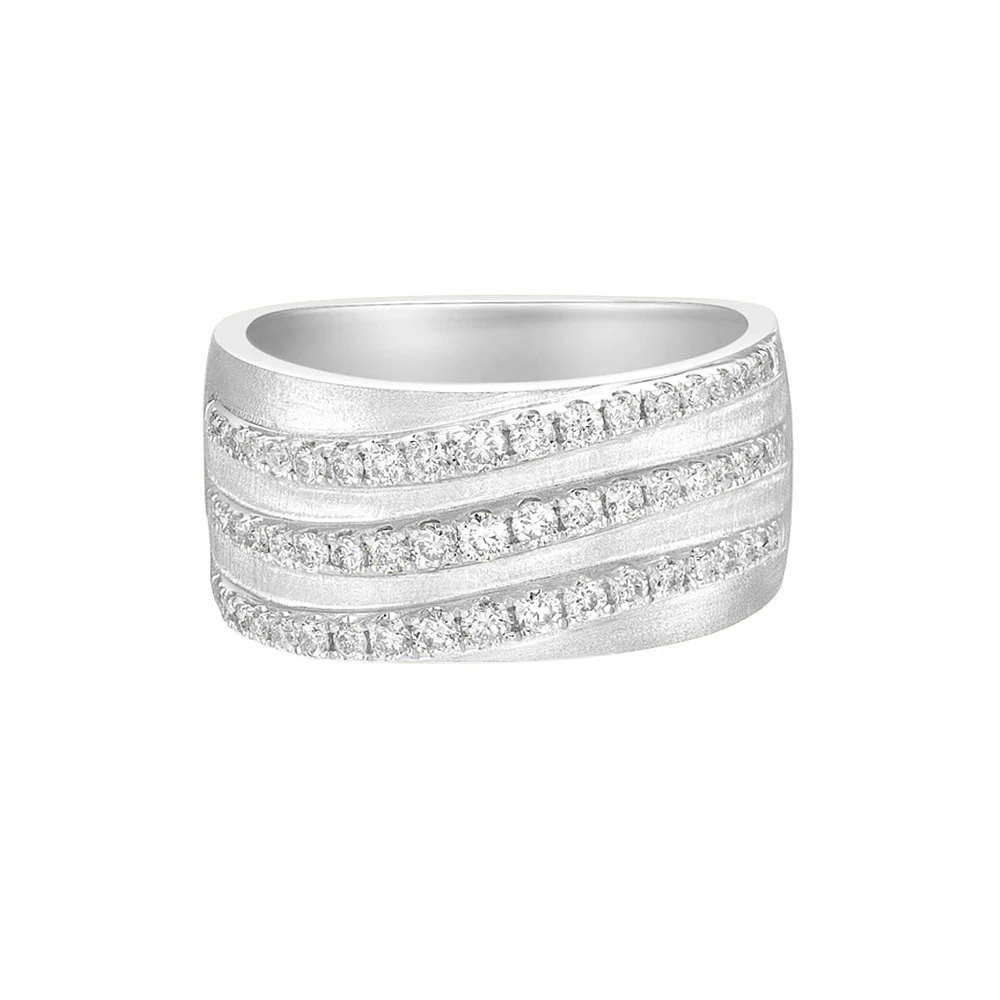 14K White Gold Prong-set diamond band