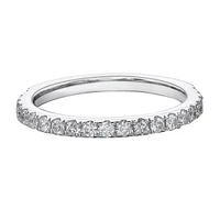 14K White Gold Prong-set diamond eternity wedding band