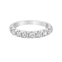 14K White Gold Prong diamond wedding band