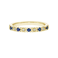 10K Yellow Gold Sapphire & diamond band