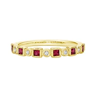 10K Yellow Gold Ruby & diamond band