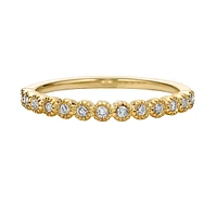 10K Gold 1/6ct twt bezel-set diamond wedding band