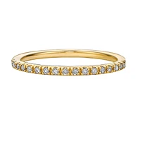 10K Yellow Gold 1/6ct twt prong-set diamond wedding band