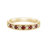 14K Yellow Gold Ruby & Diamond band