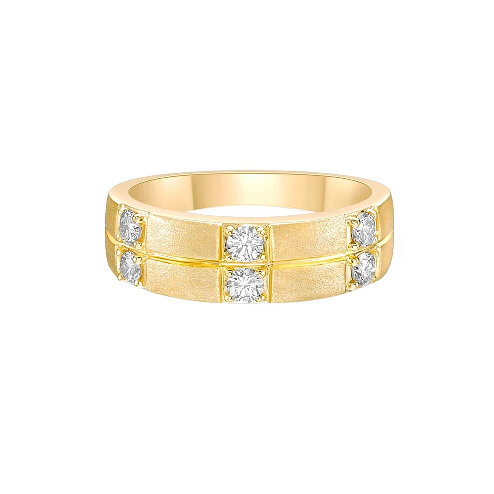 14K Yellow Gold Pave-set diamond band 3x2