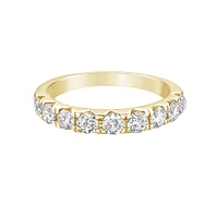 14K Yellow Gold Prong-set diamond wedding band - / 4.5