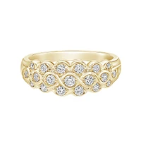 14K Yellow Gold Prong-set diamond band curves