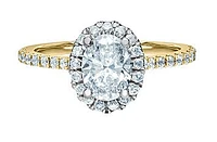 14K Yellow and White Gold 1.01cttw Oval Lab Grown Diamond Engagement Ring