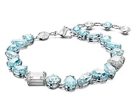 Swarovski Gema bracelet, Mixed cuts, Blue, Rhodium plated - 5666018