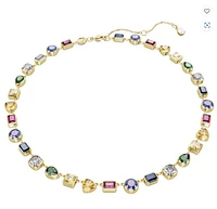 Swarovski Stilla necklace Mixed cuts, Multicoloured, Gold-tone plated 5662915