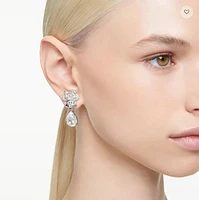 Swarovski Disney Minnie Mouse drop earrings Asymmetrical design, White, Rhodium plated  5668779 - Discontinued