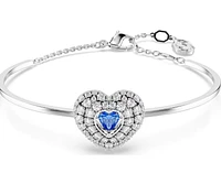 Swarovski - Hyperbola bangle, Heart, Blue, Rhodium plated - 5680393