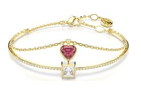 Swarovski - Chroma bangle, Heart, Red, Gold-tone plated - 5683835