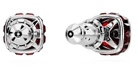Swarovski - Birthstone stud earrings, Square cut, January, Red, Rhodium plated - 5660798