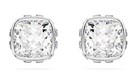 Swarovski - Birthstone stud earrings, Square cut, April, White, Rhodium plated - 5661957