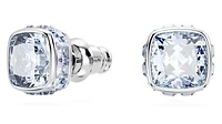 Swarovski Birthstone stud earrings, Square cut, March, Blue, Rhodium plated - 5660800