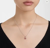 Swarovski Birthstone pendant, Square cut, January, Red, Rhodium plated - 5651709