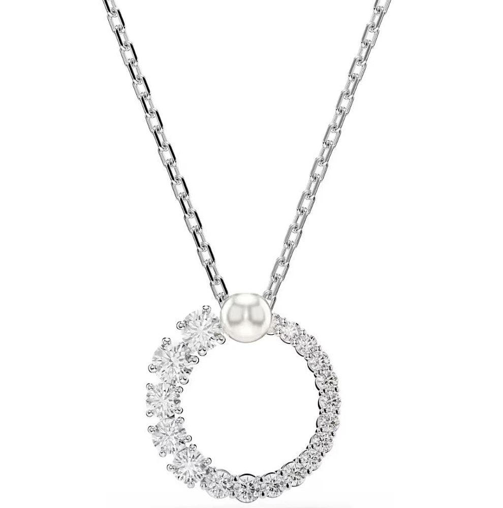 Swarovski - Matrix pendant, Crystal pearl, Round cut, White, Rhodium plated - 5688751