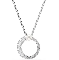 Swarovski - Matrix pendant, Crystal pearl, Round cut, White, Rhodium plated - 5688751