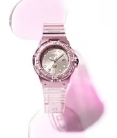 Casio POP Women's 'Dive Series' Quartz Transparent Resin Casual Watch LRW-200HS-4EVCF, Transparent Pink