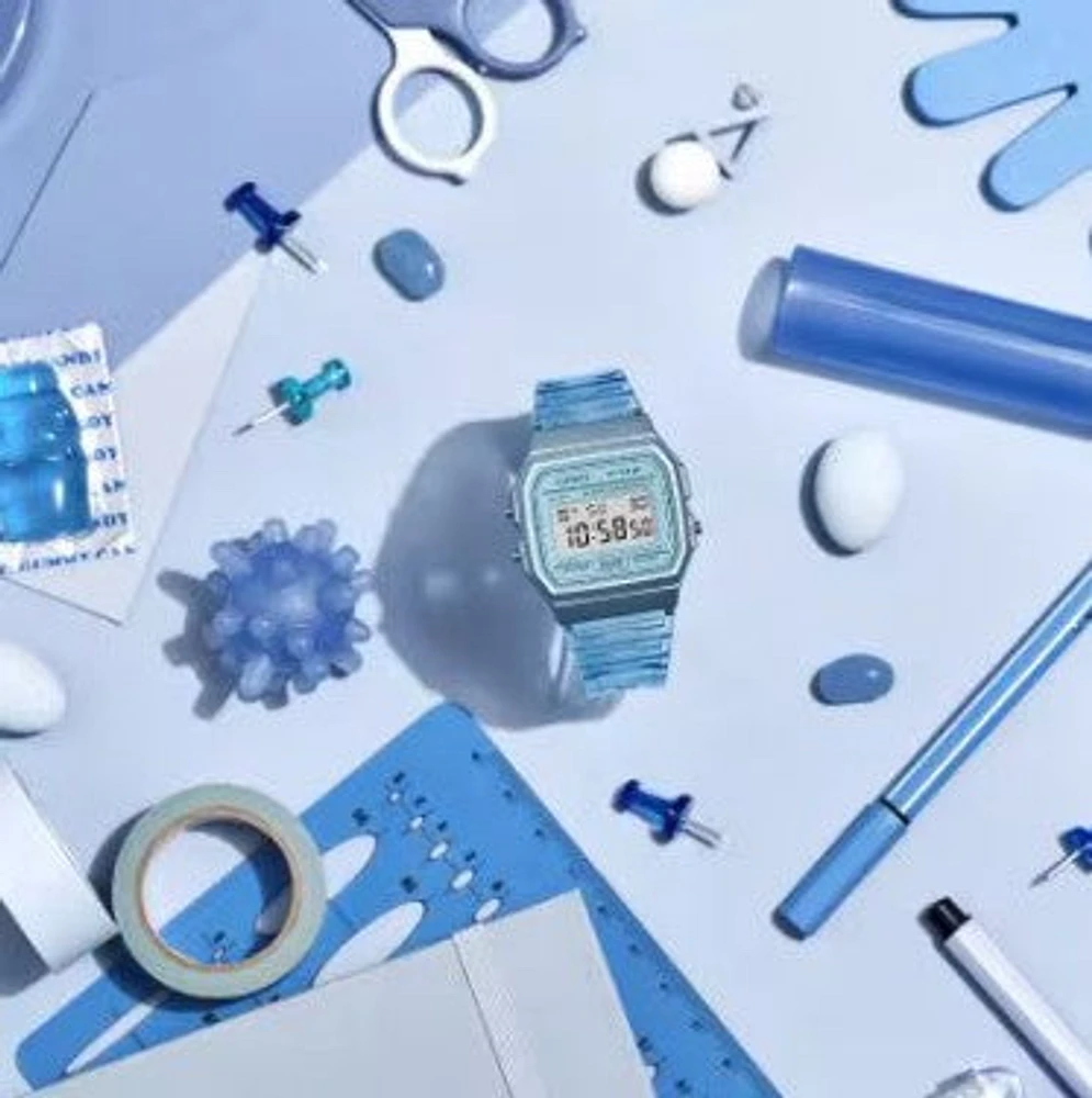 Casio Quartz Watch with Resin Strap, POP Collection Blue, Model: F-91WS-2CF