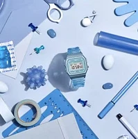 Casio Quartz Watch with Resin Strap, POP Collection Blue, Model: F-91WS-2CF
