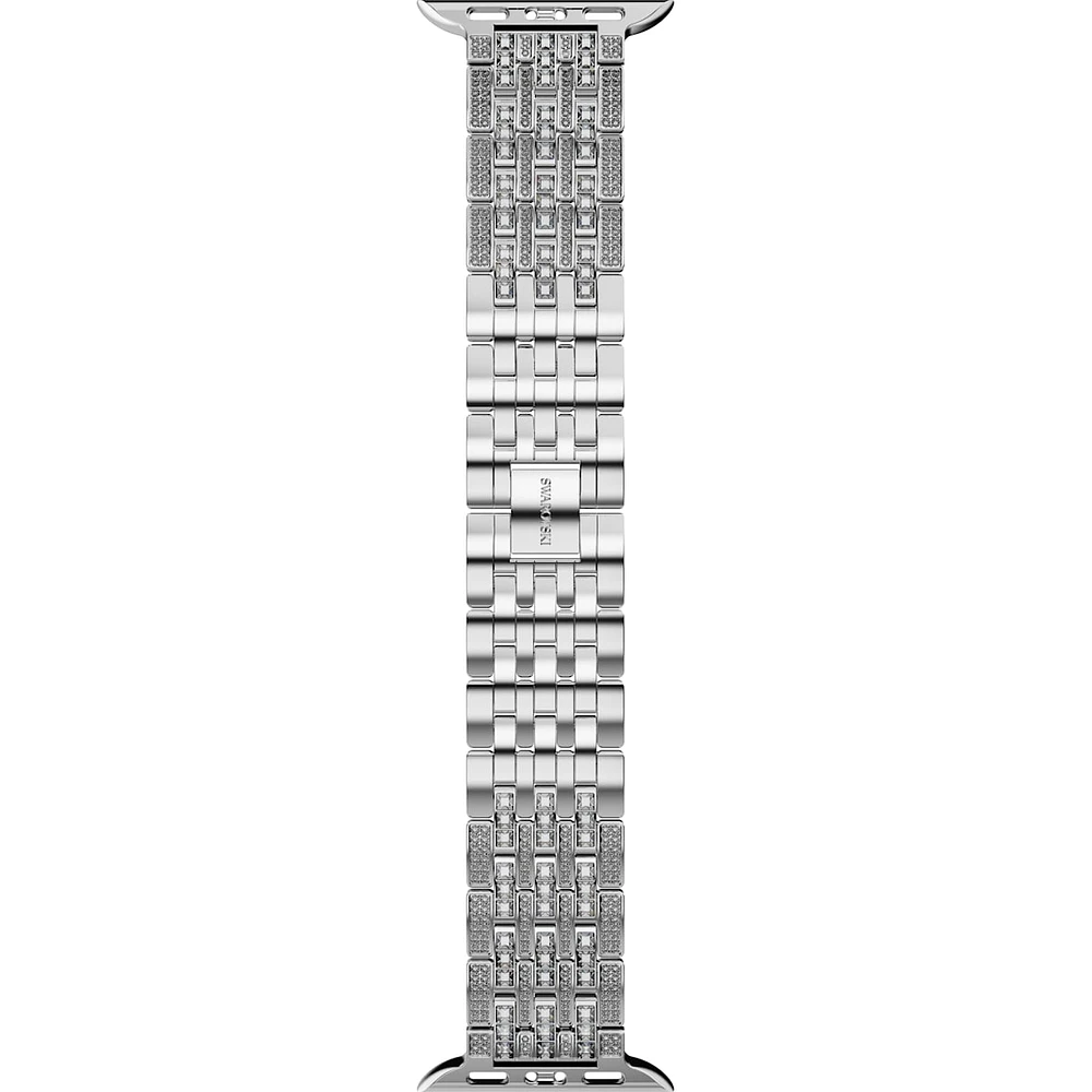 Swarovski Sparkling princess strap compatible with Apple Watch®, Silver tone, Stainless steel, Pre-order only - 5672167