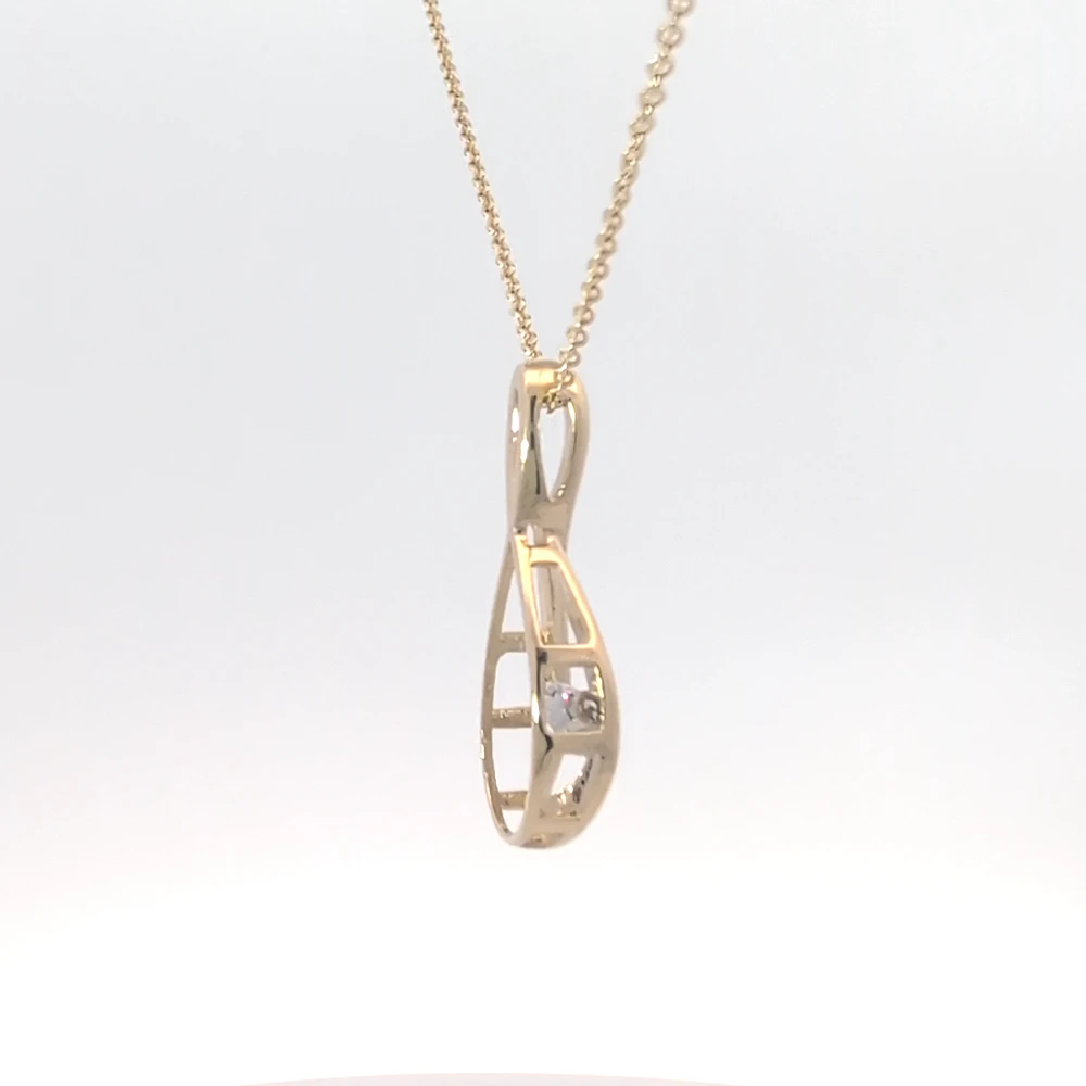 14K Yellow & White Gold Lab Grown 0.50cttw Diamond Necklace, 18"