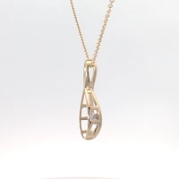 14K Yellow & White Gold Lab Grown 0.50cttw Diamond Necklace, 18"