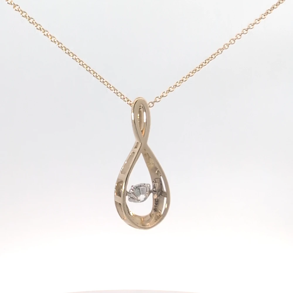 14K Yellow & White Gold Lab Grown 0.50cttw Diamond Necklace, 18"