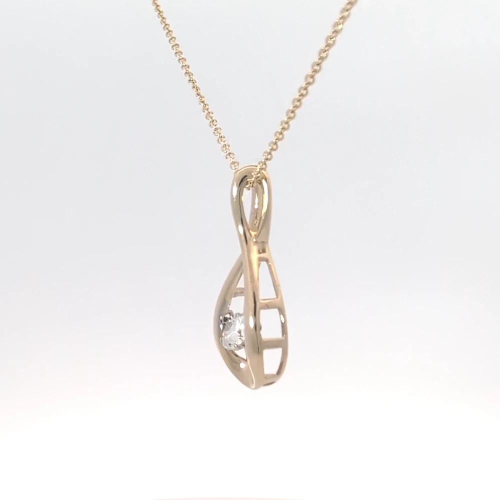 14K Yellow & White Gold Lab Grown 0.50cttw Diamond Necklace, 18"