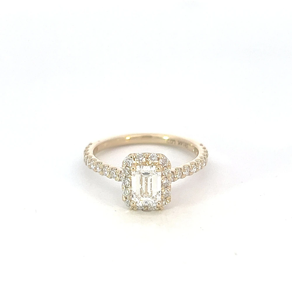 14K Yellow Gold 0.91cttw Lab Grown Diamond Engagement Ring - / White