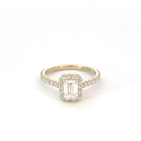 14K Yellow Gold 0.91cttw Lab Grown Diamond Engagement Ring - / White
