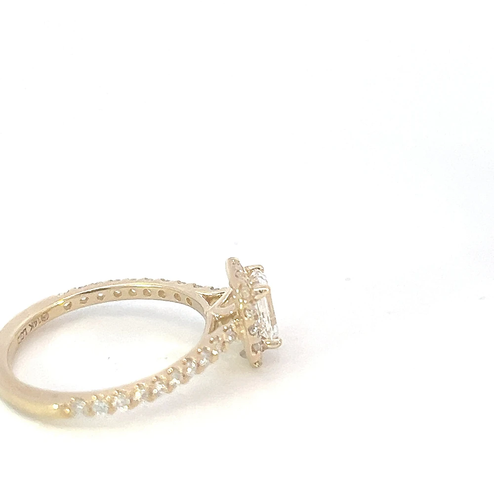 14K Yellow Gold 0.91cttw Lab Grown Diamond Engagement Ring - / White