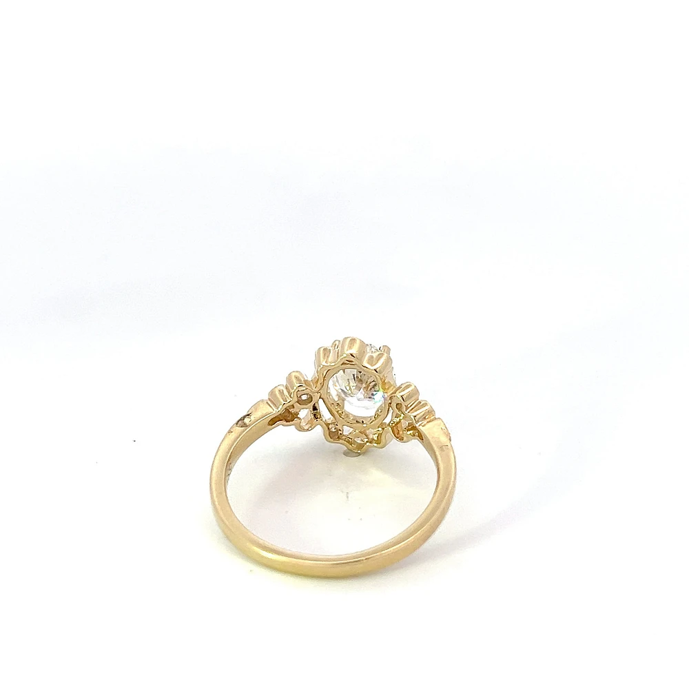 14K Yellow Gold 1.22cttw Oval Lab Grown Diamond Engagement Ring - /