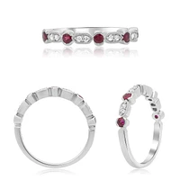 14K White Gold Ruby and Diamond Ring