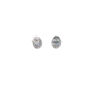 18K White Gold 1.48 cttw Blue Sapphire and White Diamond Earrings