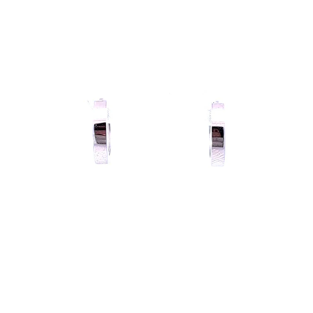 10K White Gold Huggies - 9mm