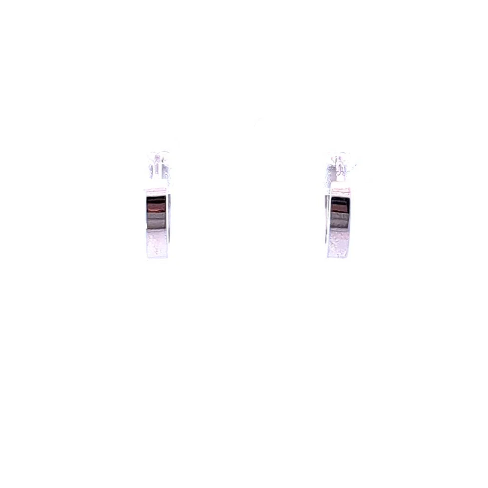 10K White Gold Huggies - 9mm