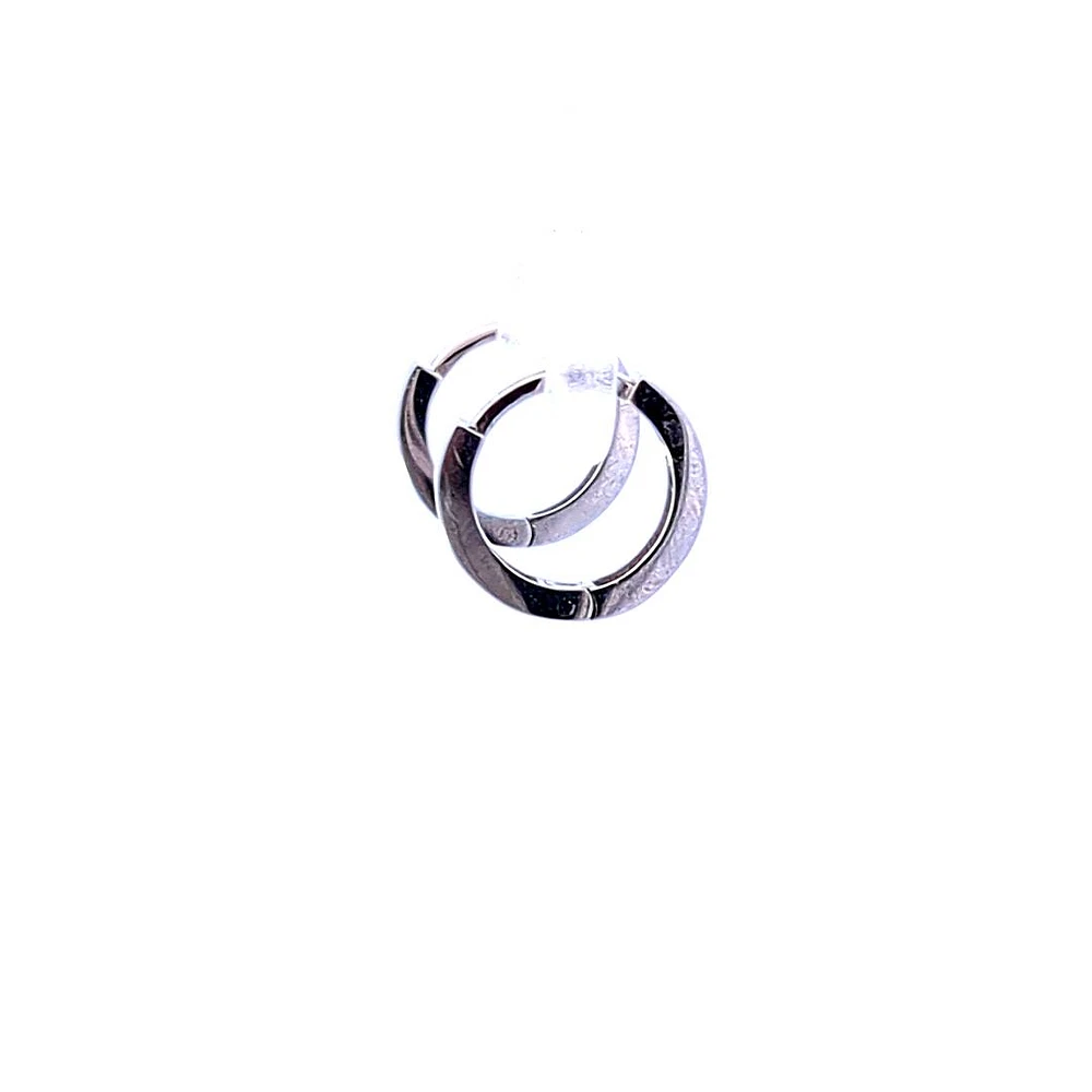 10K White Gold Huggies - 9mm