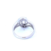 925 Sterling Silver White Topaz & Diamond Ring - 4.5